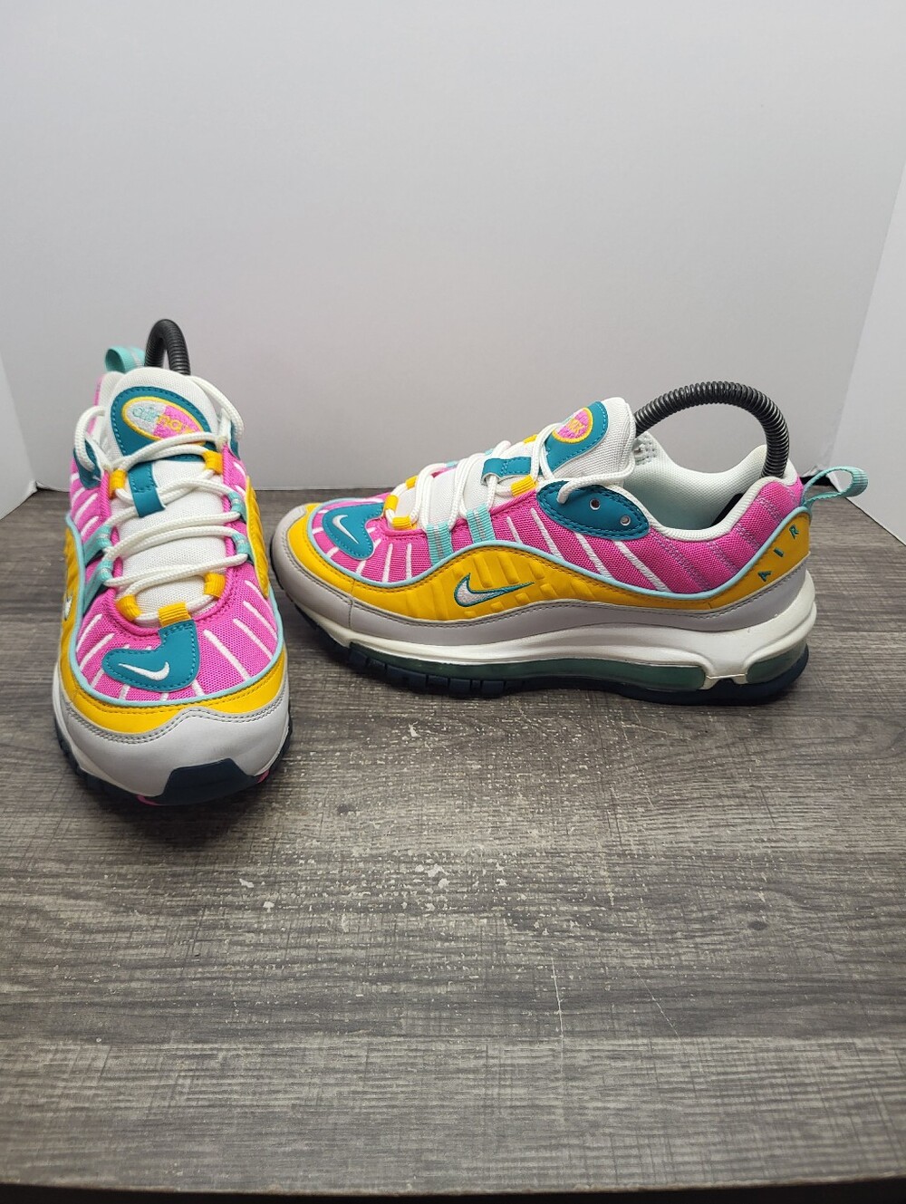 NIKE AIR MAX 98 SPIRIT TEAL TROPICAL TWIST FUSCHIA SNEAKERS SHOES Women’s Sz 6.5